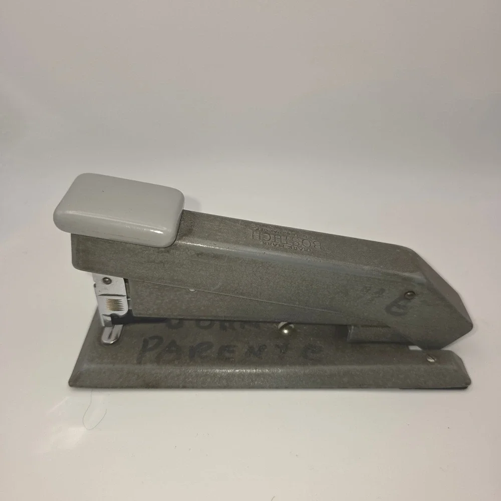 Vintage Bostitch B8 Stapler Grey Metal Industrial Mid Century Modern Office Desk